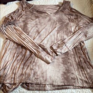 Long sleeve open shoulder top
